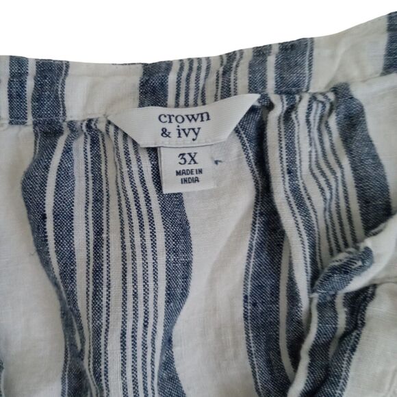 Women's Crown & Ivy Lace Blouse Gray White Size 3X - Picture 4 of 4